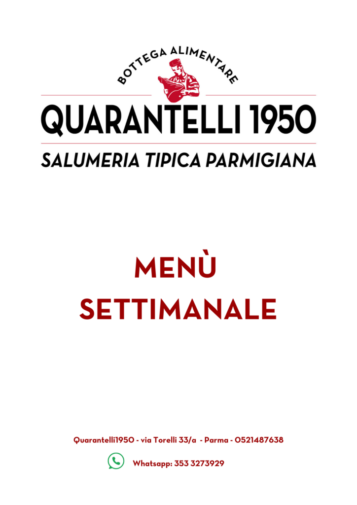 Menù settimanale Quarantelli